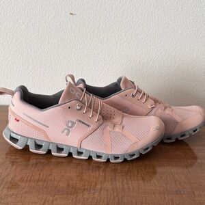 On Cloud Running Women's Pink and Gray Sneakers